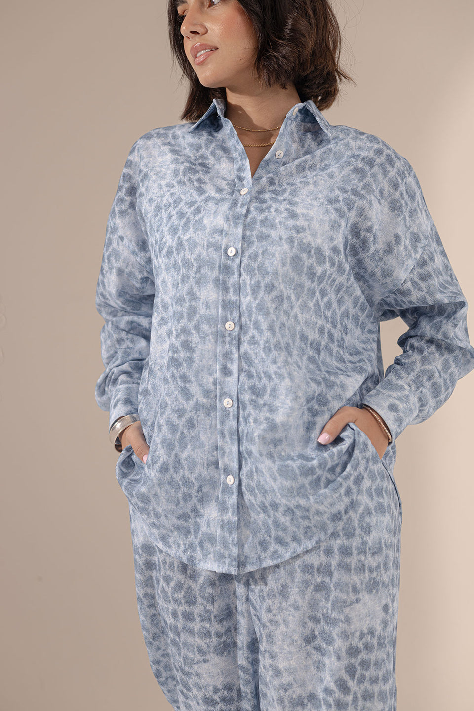 Blue Patterned Comfort Shirt