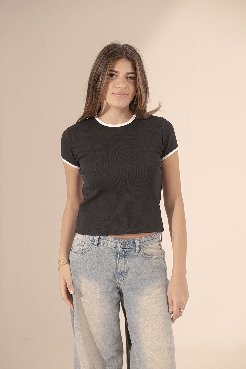 Black Round Neck Basic