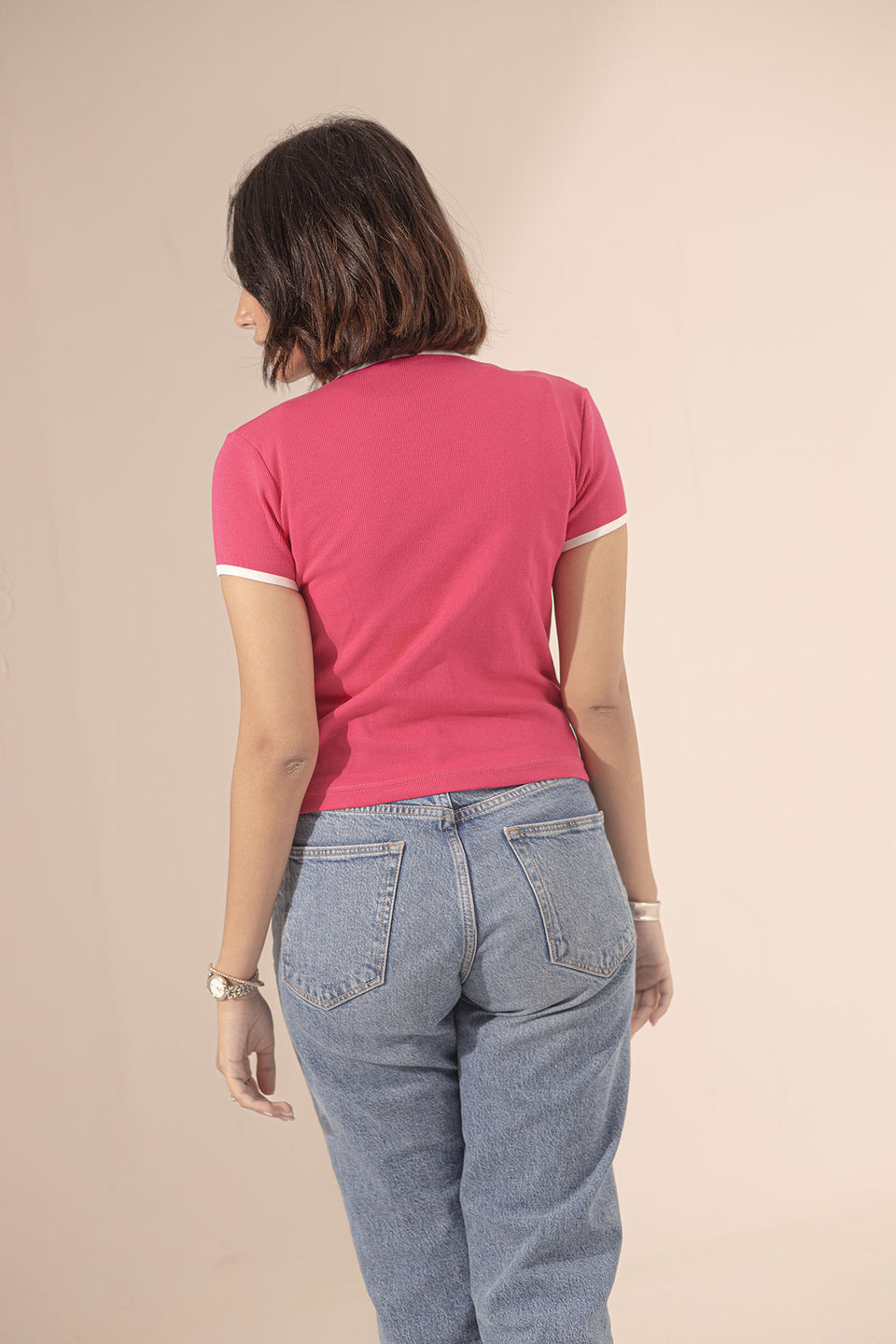 Pink Round Neck Basic