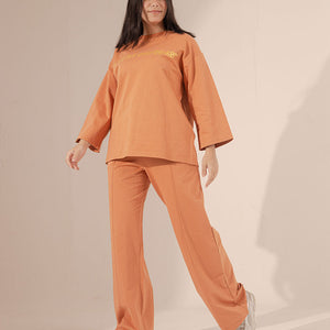 Orange Printed Cotton Set