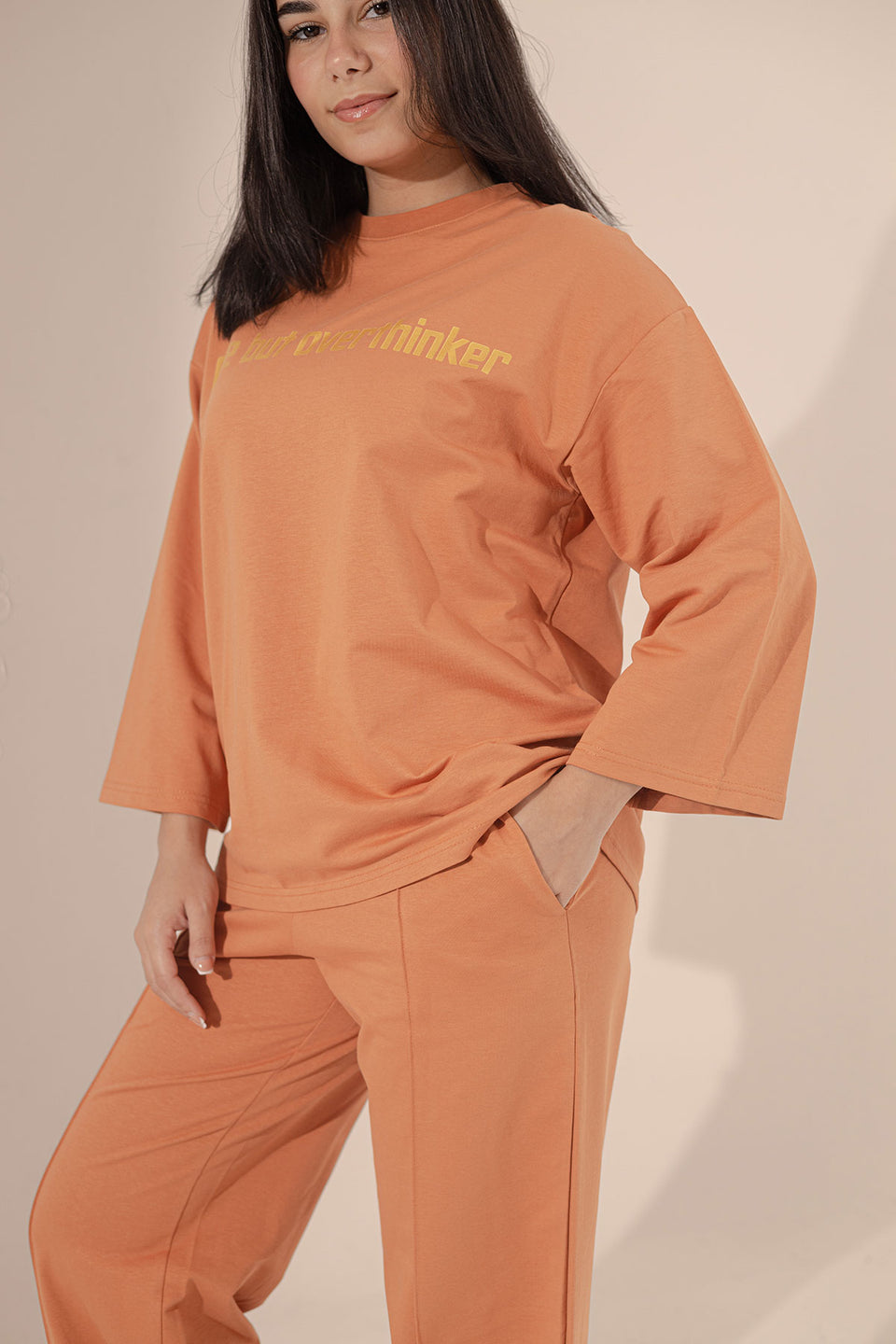 Orange Printed Cotton Set