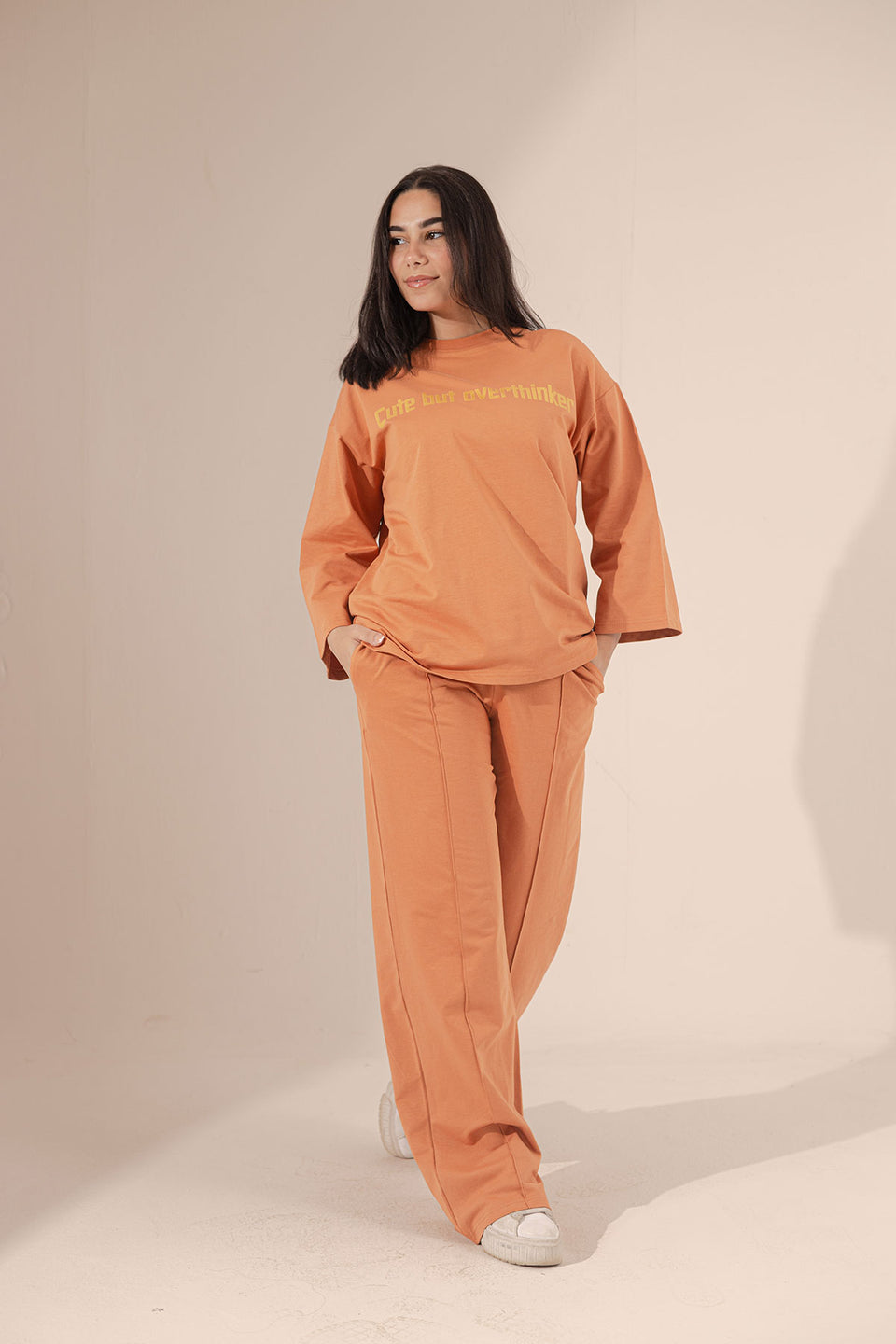 Orange Printed Cotton Set