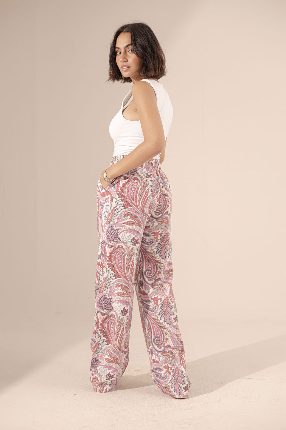 Rose Printed Summer Pants