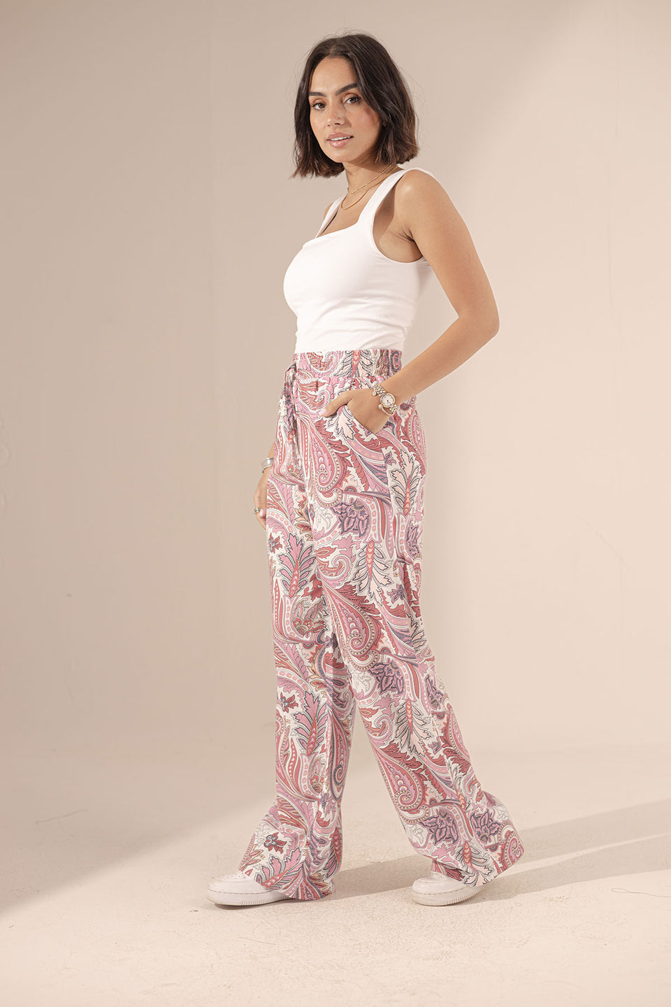 Rose Printed Summer Pants