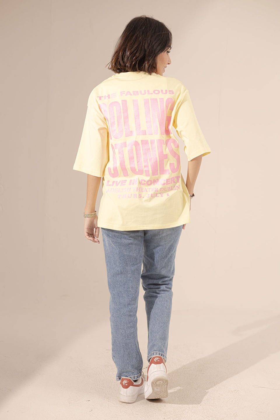 Yellow Printed Oversize T-shirt
