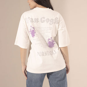 White Printed Oversize T-shirt