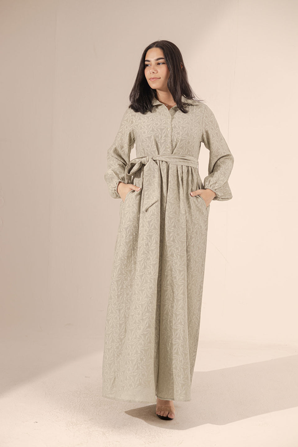 Olive Flory Patterned Dress