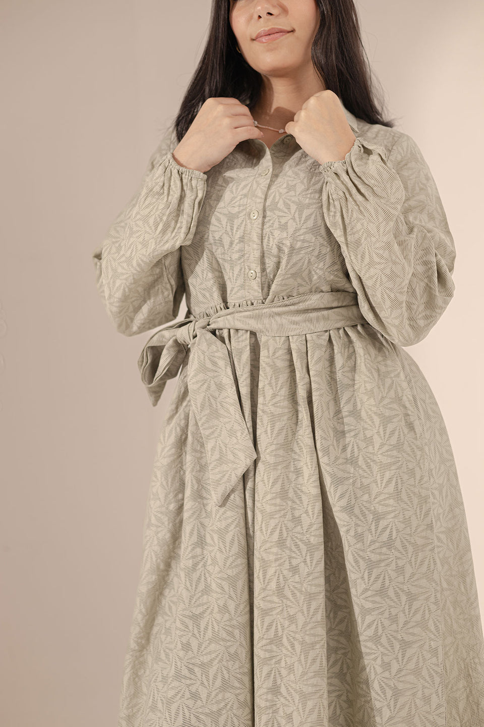 Olive Flory Patterned Dress