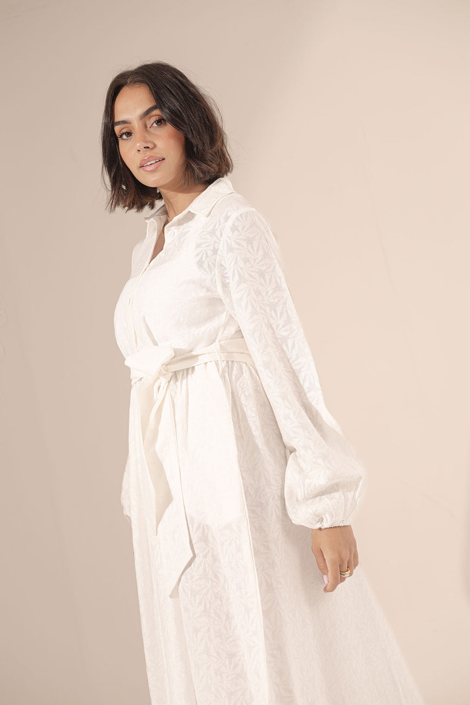 White Flory Patterned Dress