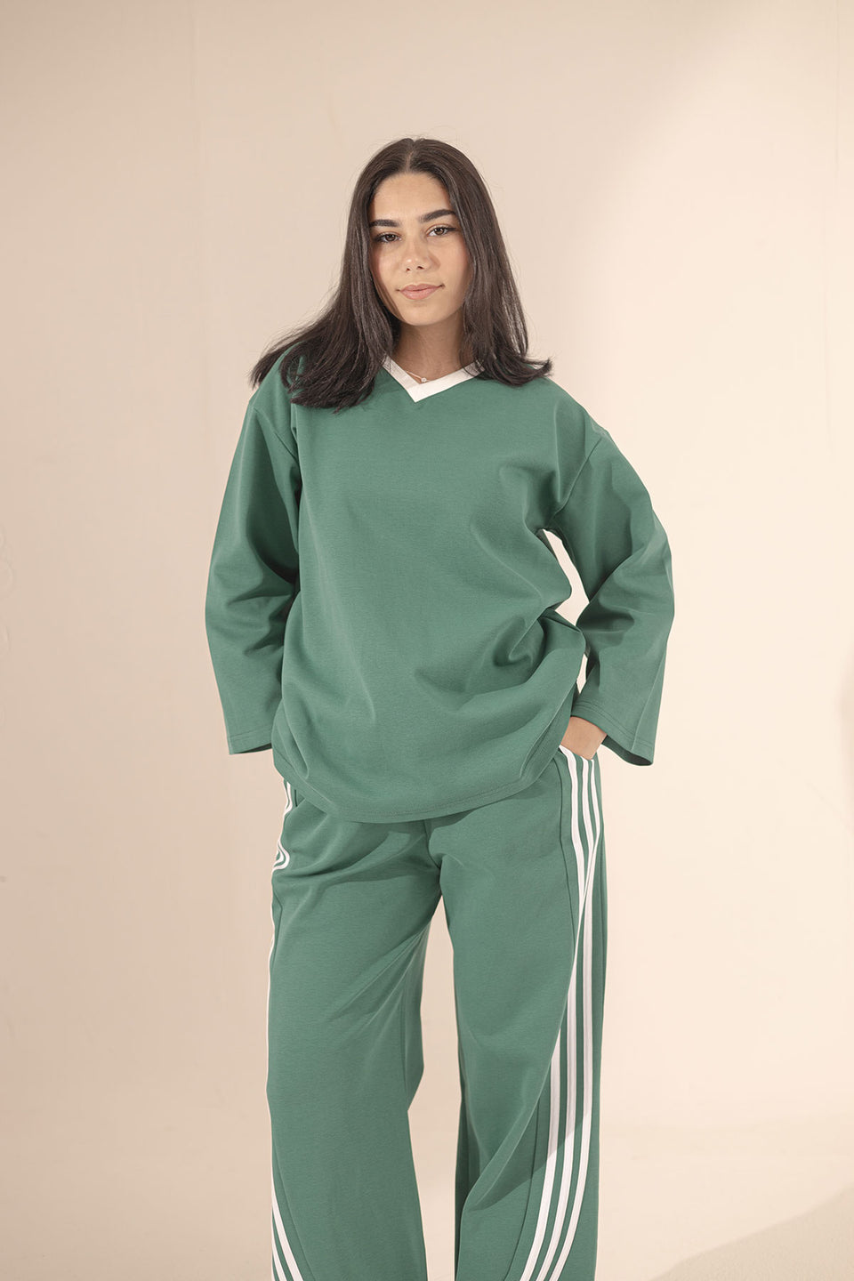 Green Lines Cotton Set