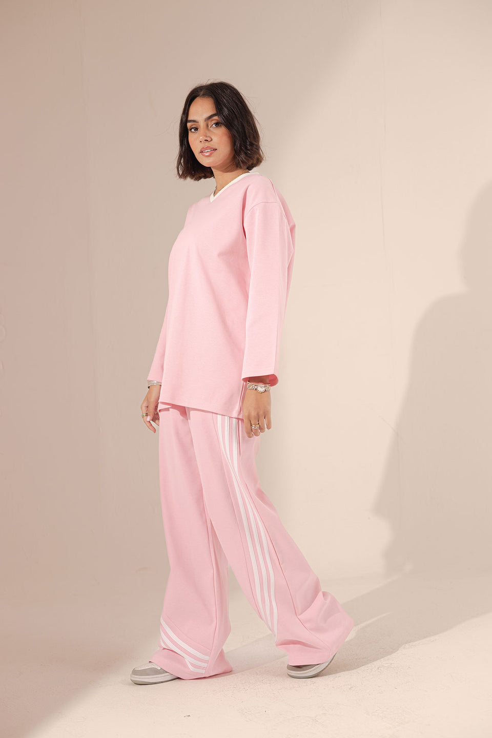 Pink Lines Cotton Set