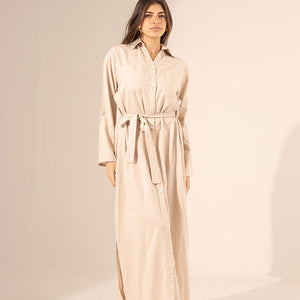Beige Summer Linen Dress