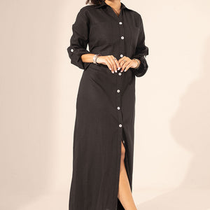 Black Summer Linen Dress