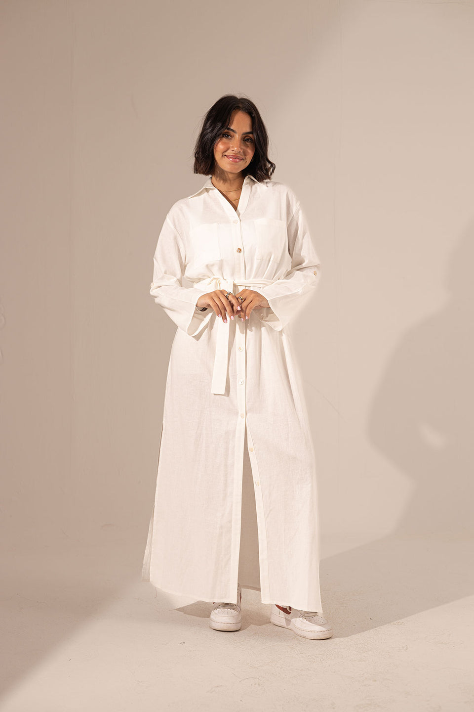 White Summer Linen Dress