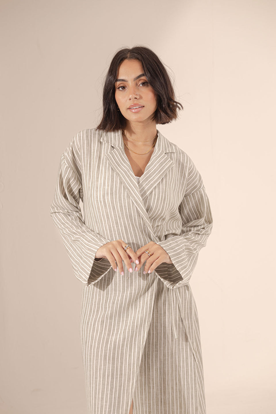 Bestag Wrap Striped Summer Dress
