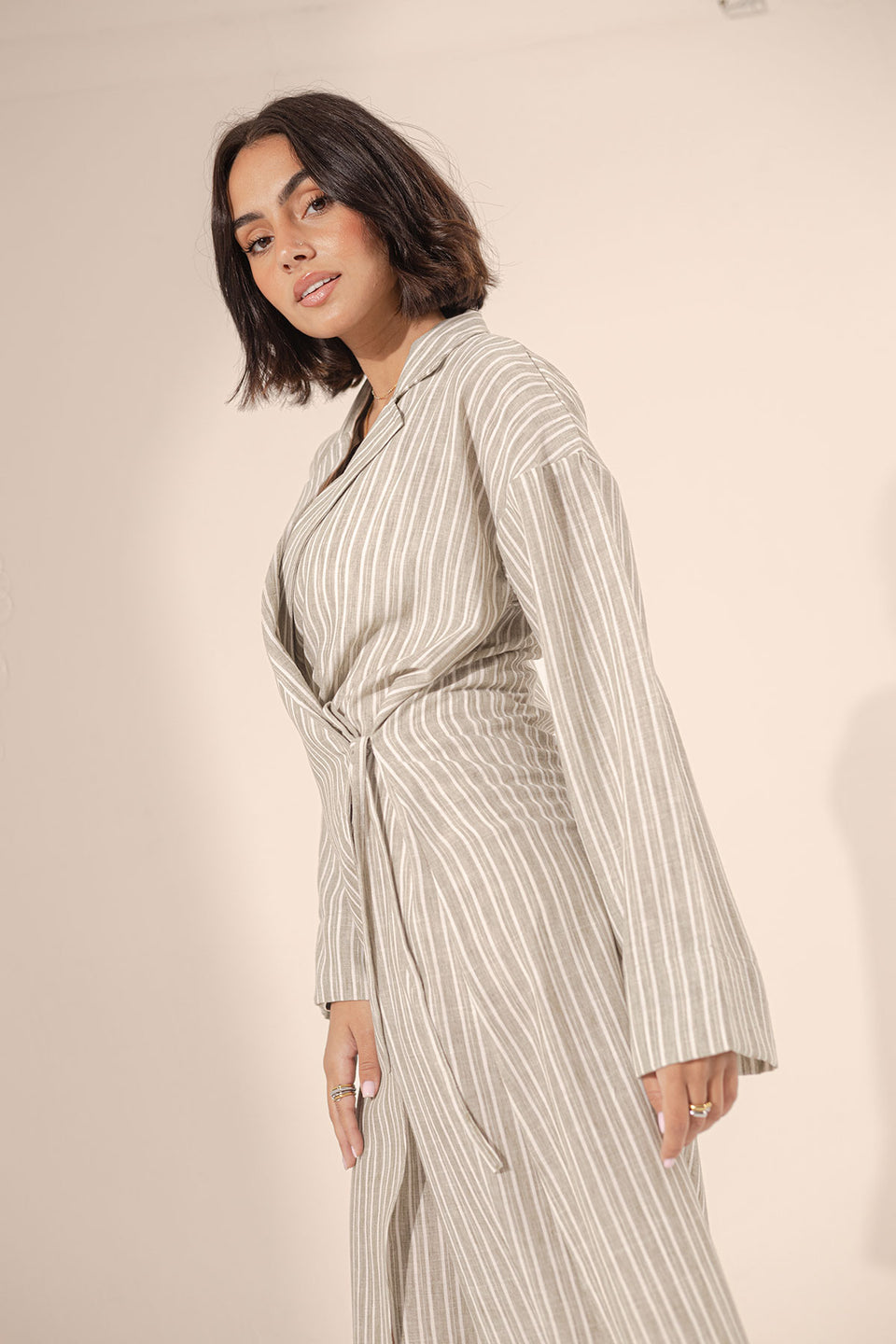 Bestag Wrap Striped Summer Dress