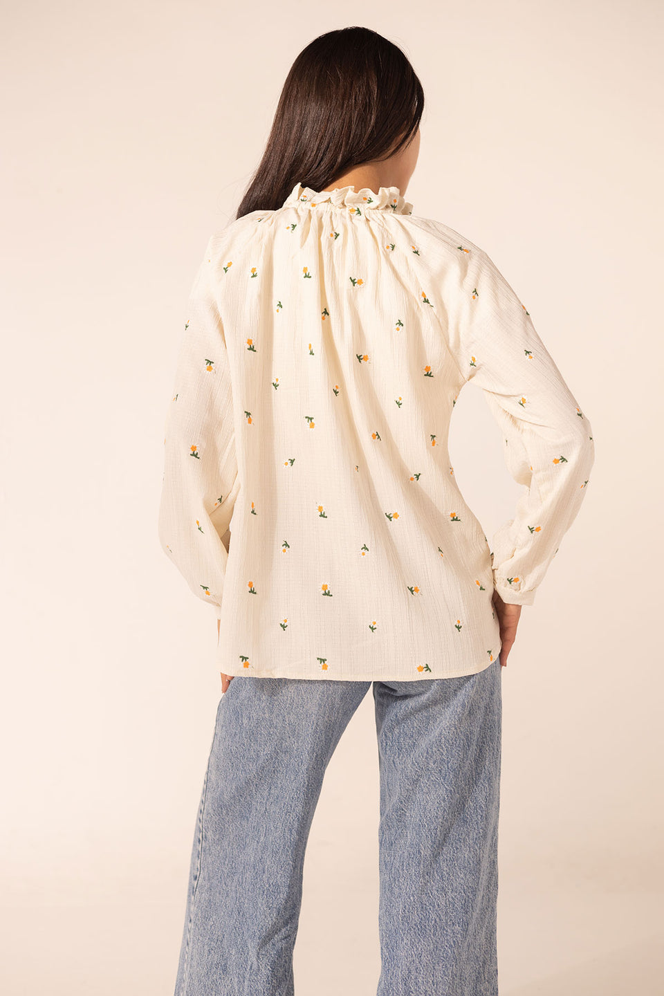Beige Embroidered Blouse