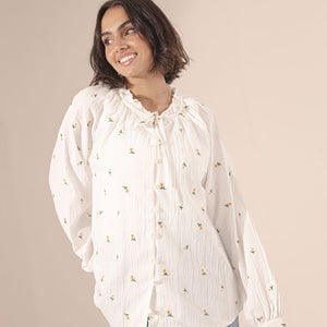 White Embroidered Blouse