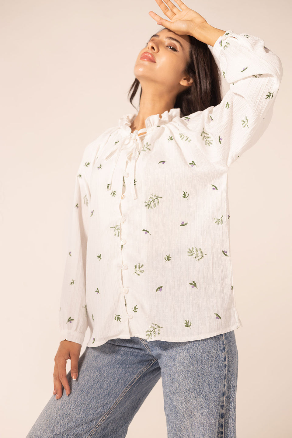 White Embroidered Blouse