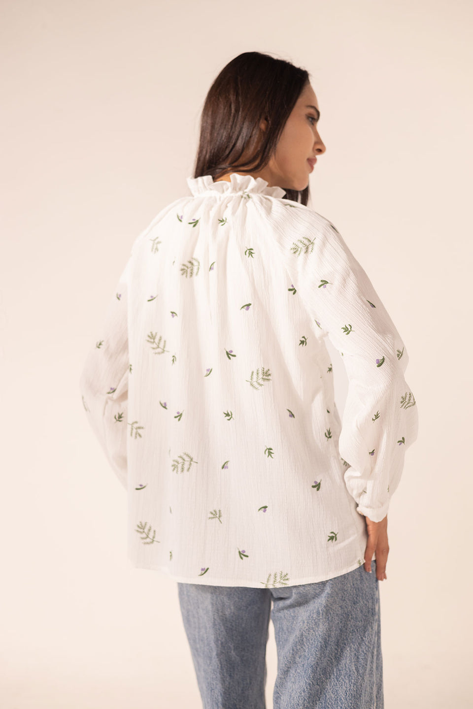 White Embroidered Blouse