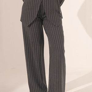 Black Srtiped Linen Pants