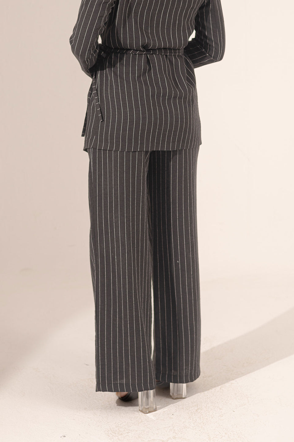 Black Srtiped Linen Pants