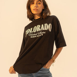 Black Printed Oversize T-Shirt