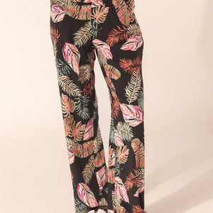 بنطلون صيفي أسود مشجر