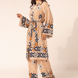 طقم صيفي بيج مشجر