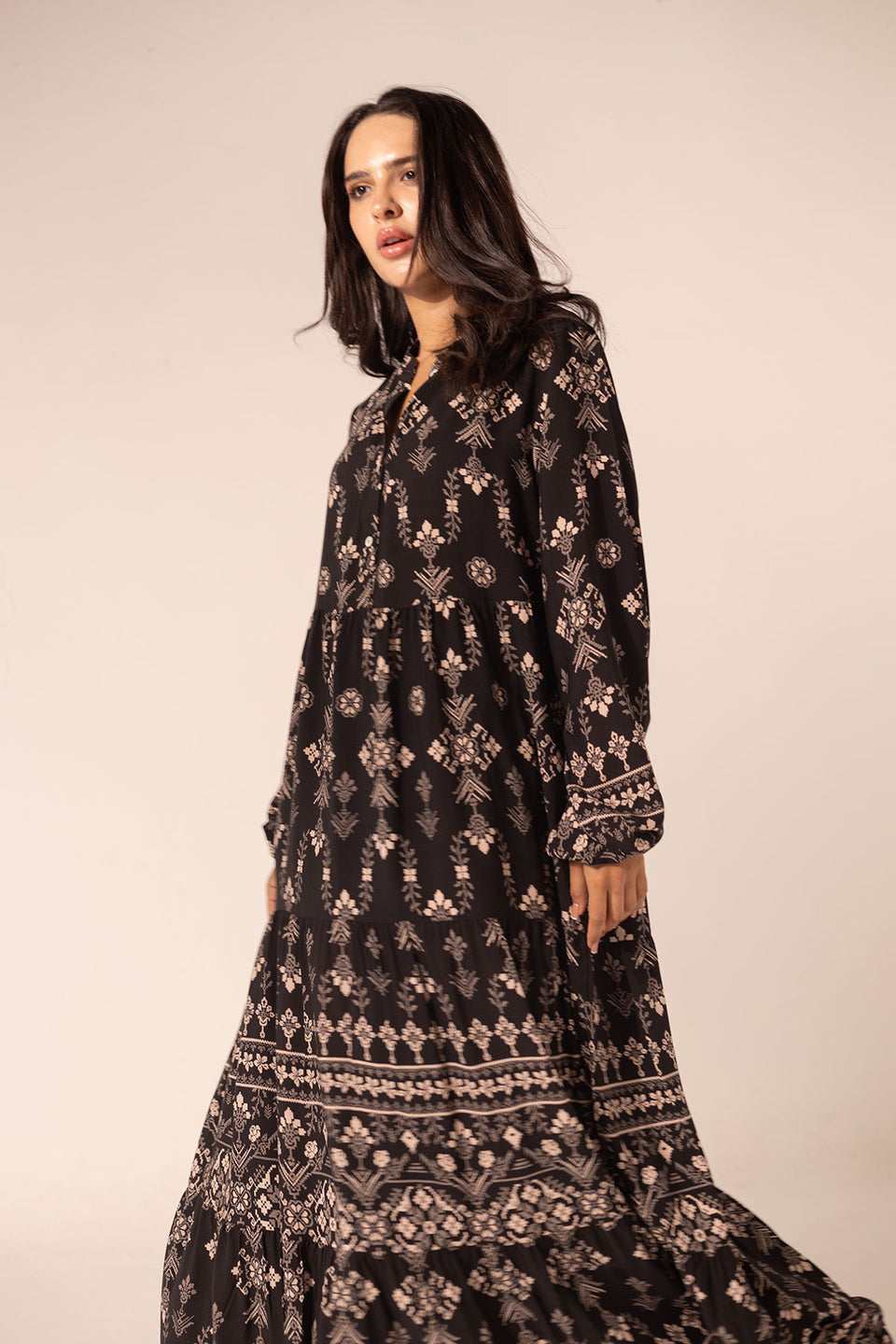 Black Summer Patterned Dress