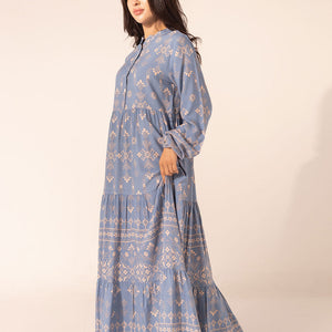 Blue Summer Patterned Dress