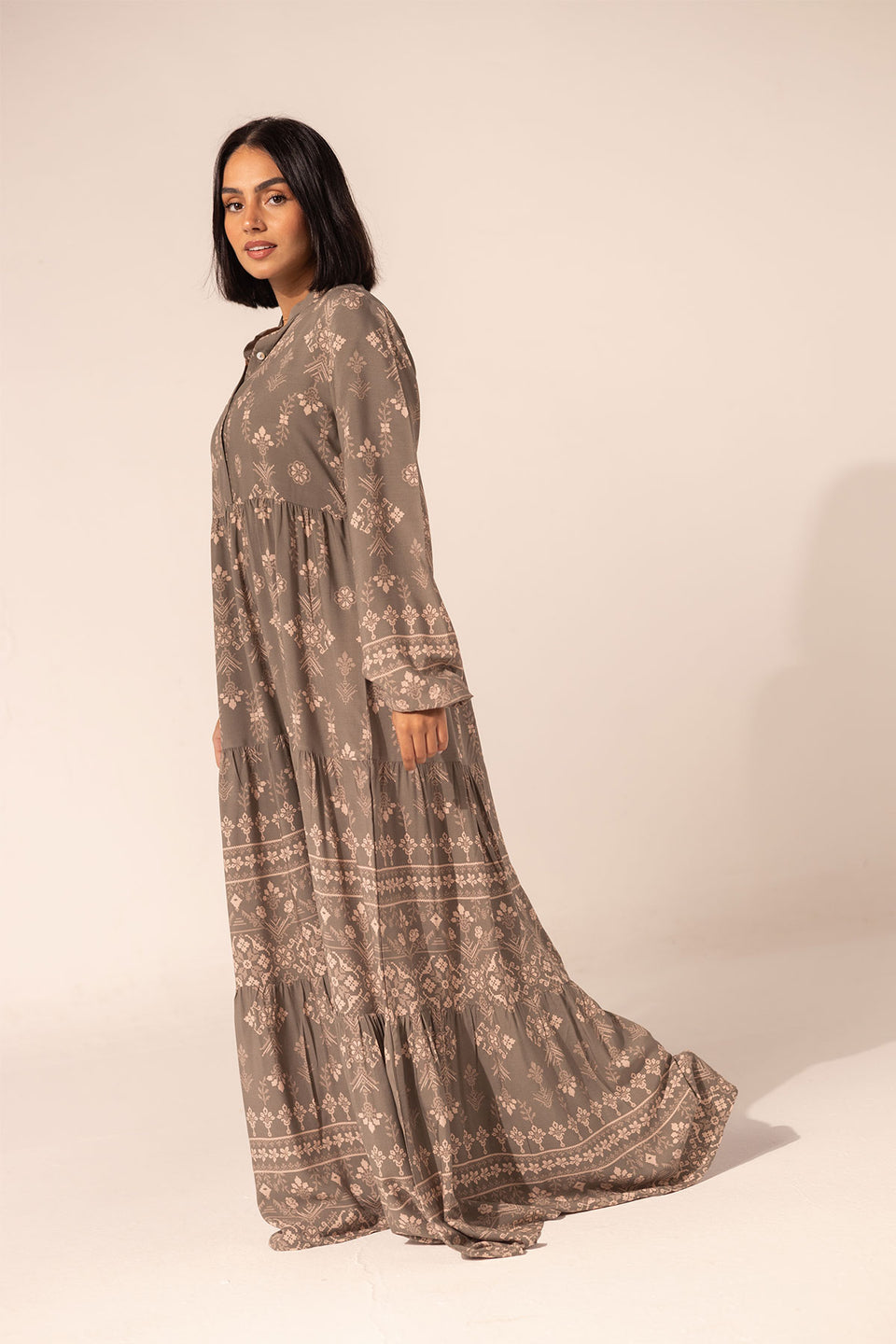 Olive Summer Patterned Dress