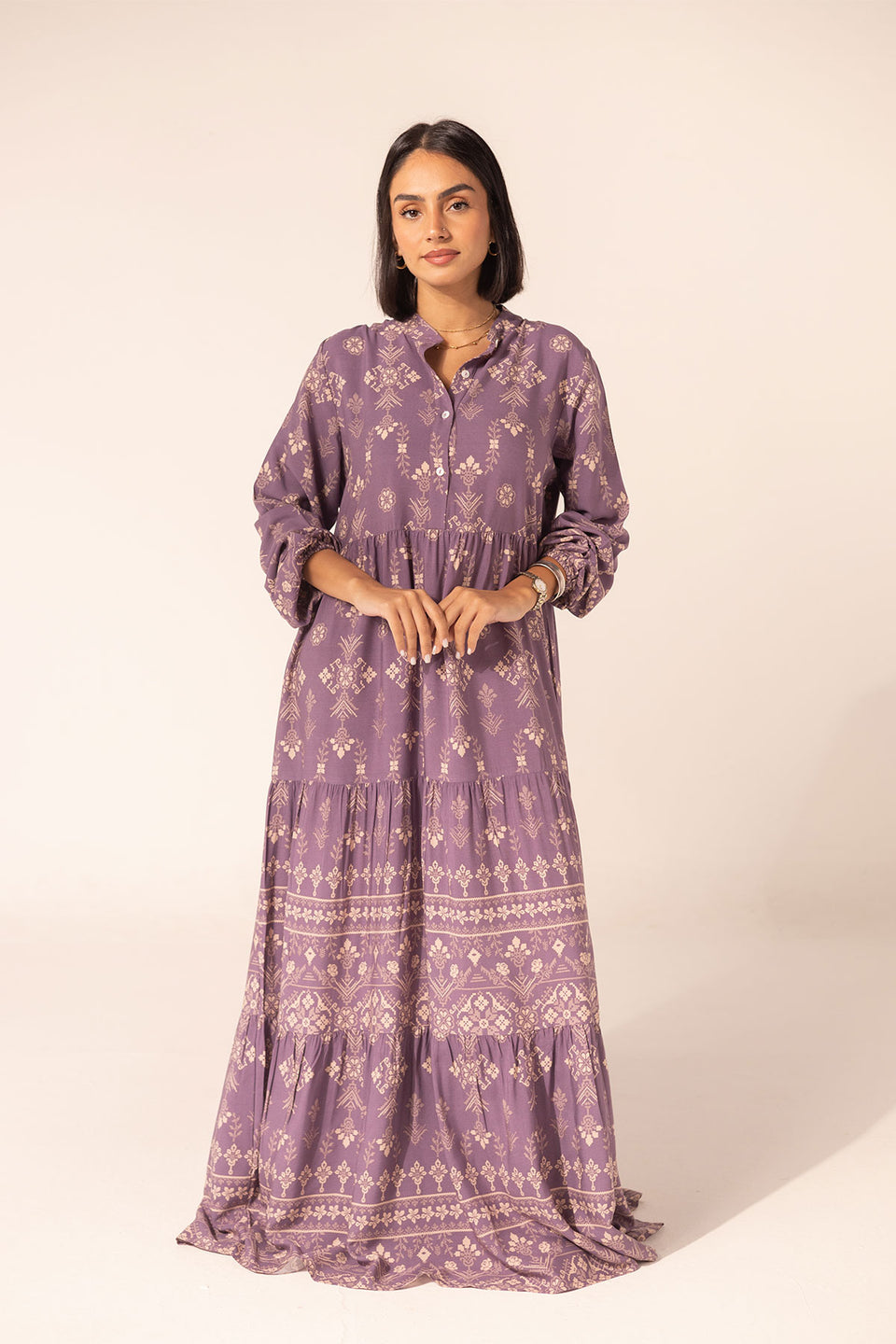 Purple Summer Patterned Dress