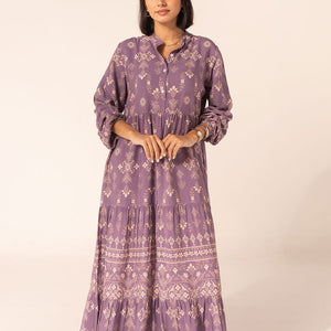 Purple Summer Patterned Dress