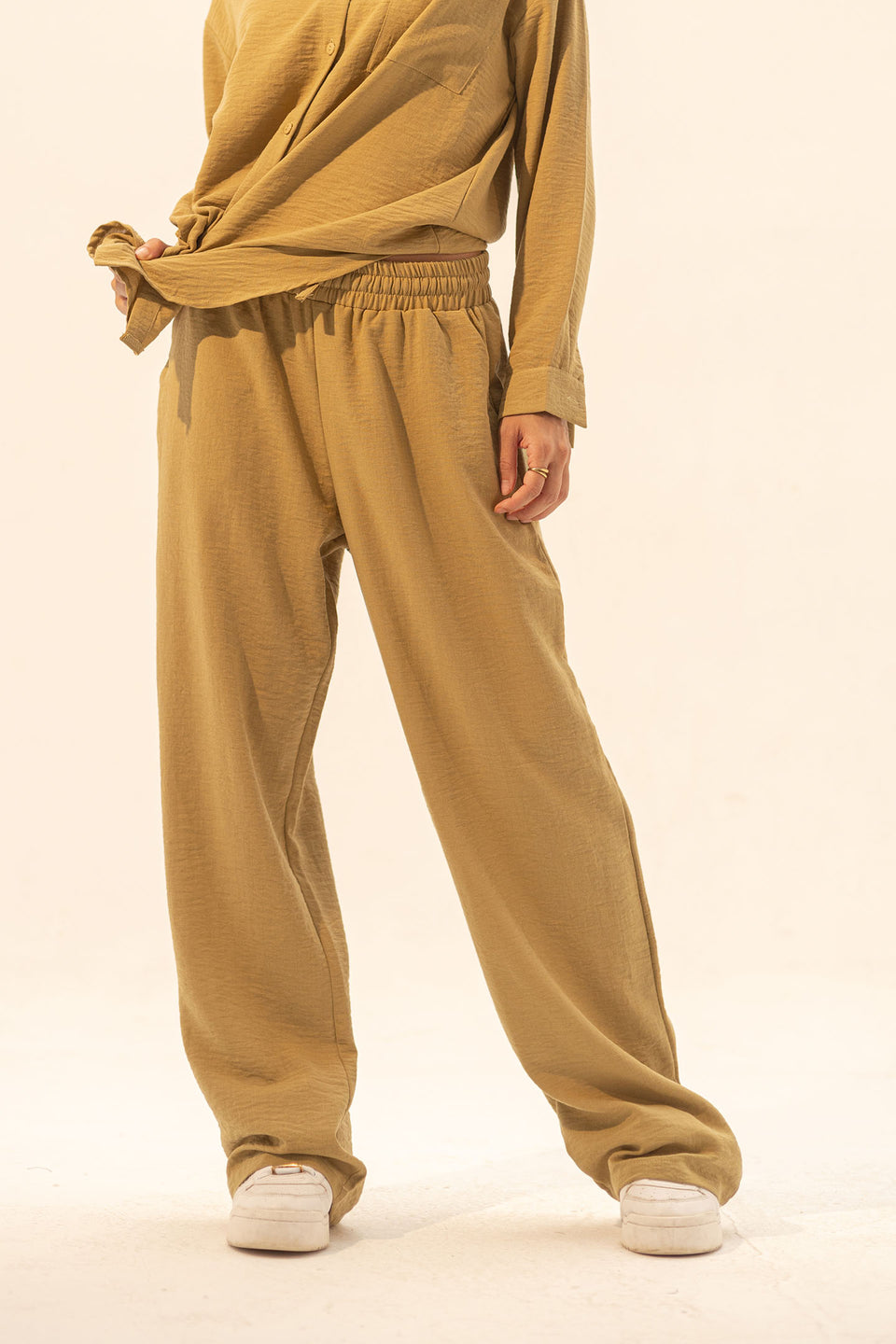 Olive Linen Summer Comfort Pants