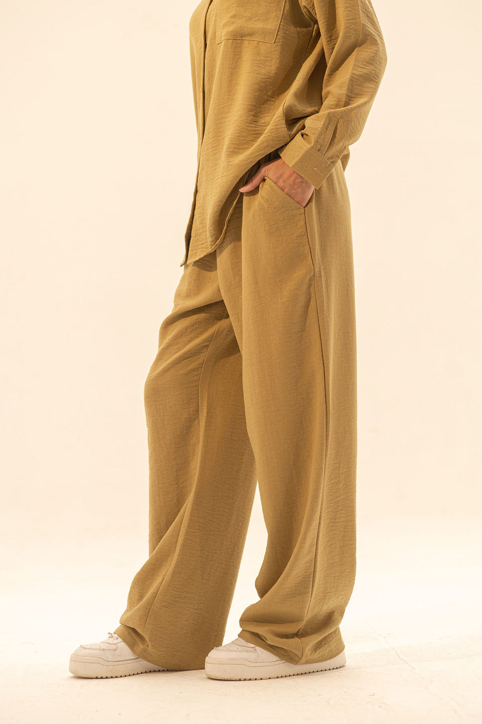Olive Linen Summer Comfort Pants