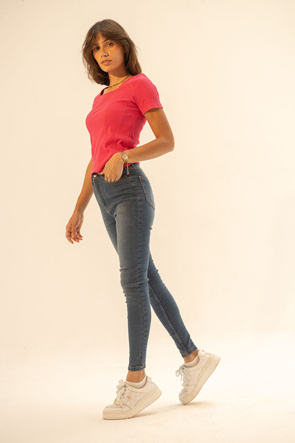 Navy High Rise Skinny Jeans