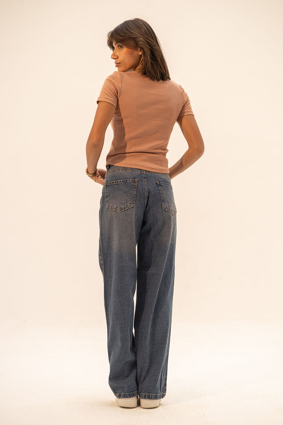 Indigo Wash Wide Leg Jeans