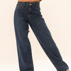 Navy Wide Leg Jeans