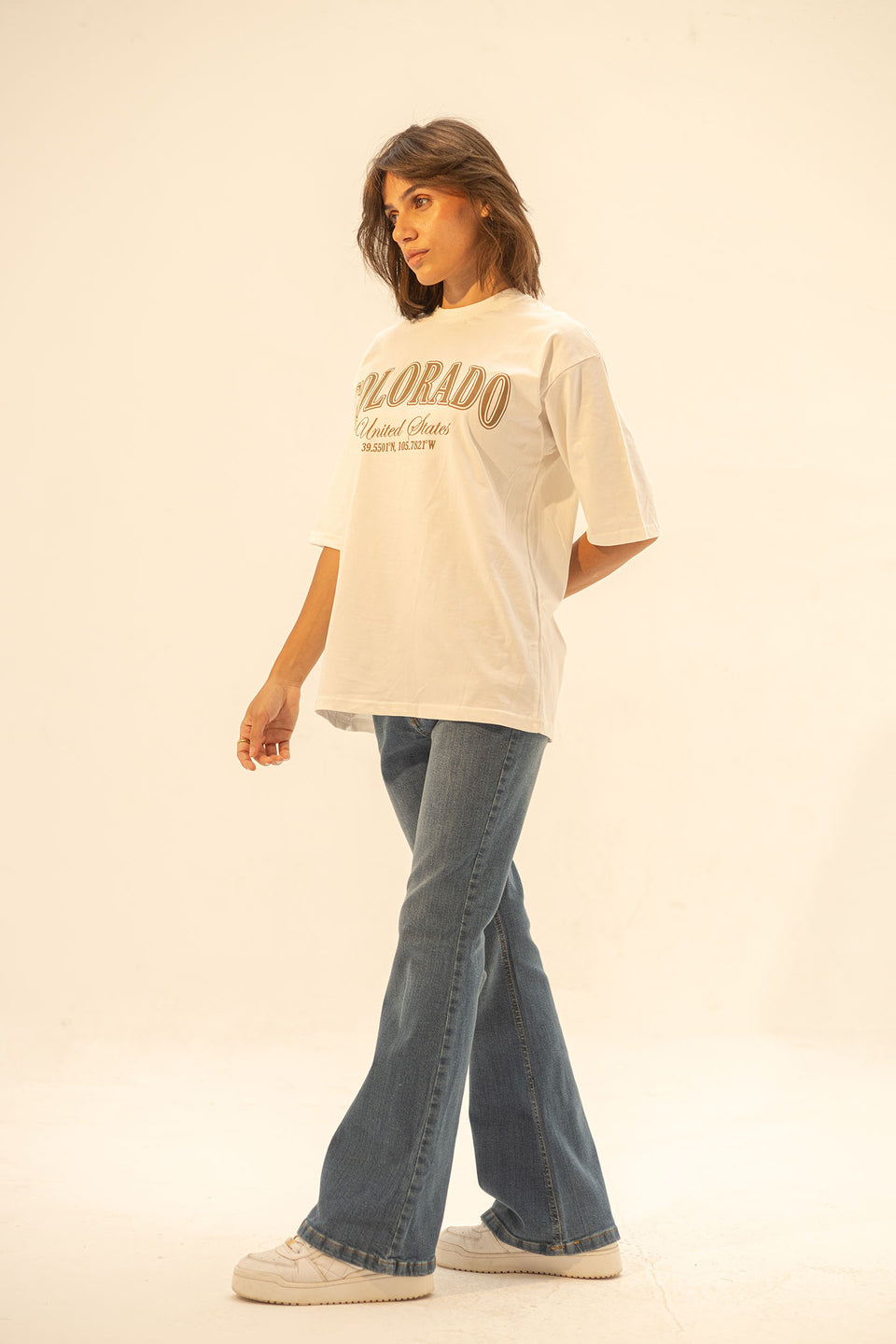 Navy High Rise Flared Jeans