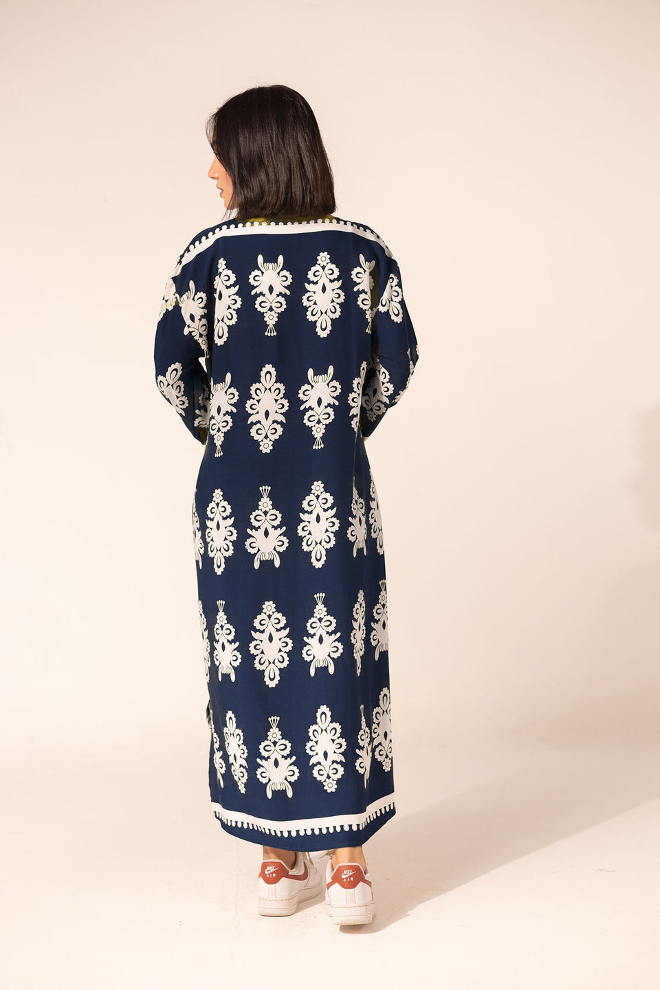 Navy Patterned Summer Mini Dress