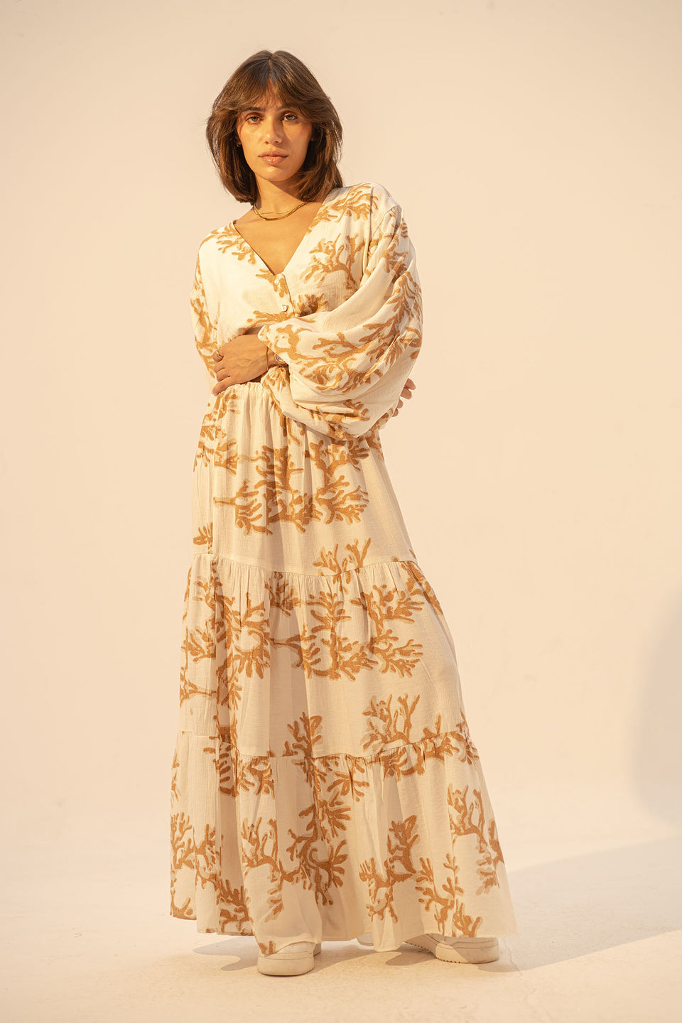 Brown Patterned Summer Set