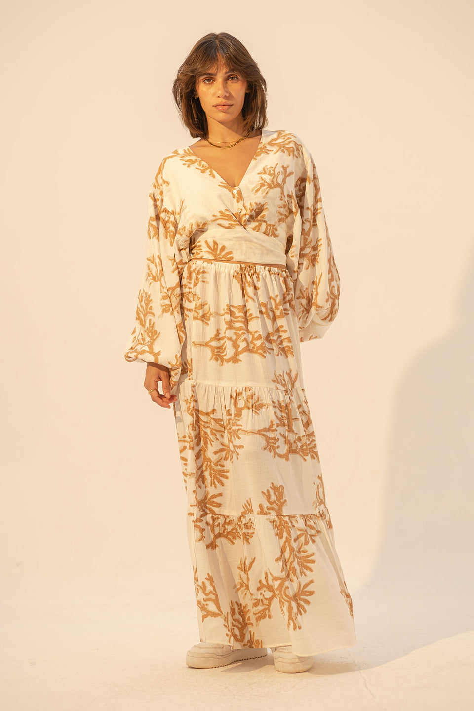 Brown Patterned Summer Set