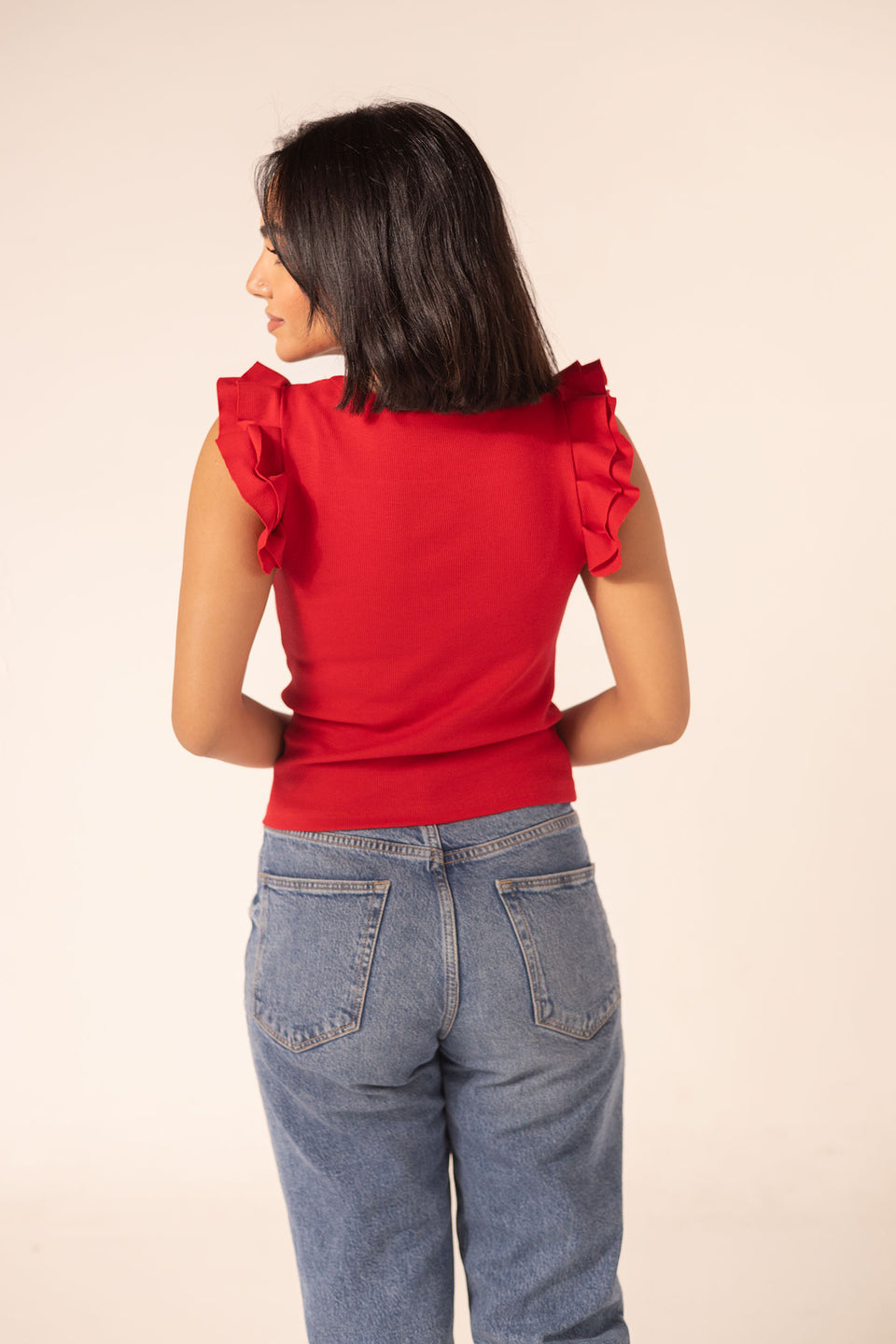 Red Sleevles Summer Basic