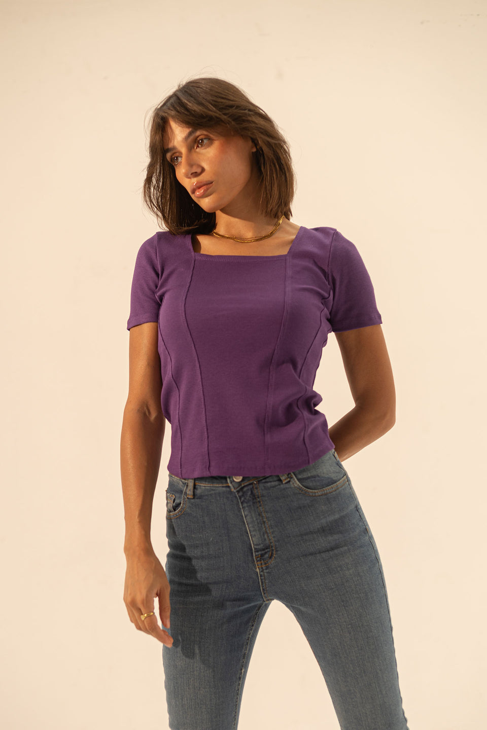 Purple Summer Ripped Basic