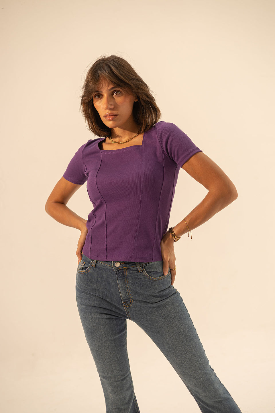 Purple Summer Ripped Basic