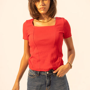 Red Summer Ripped Basic