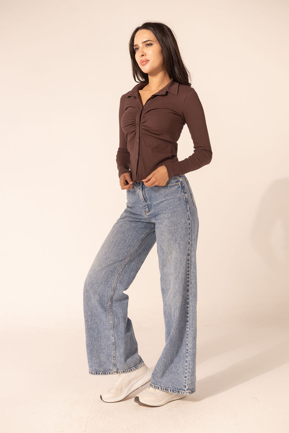 Brown Long Sleeves Basic