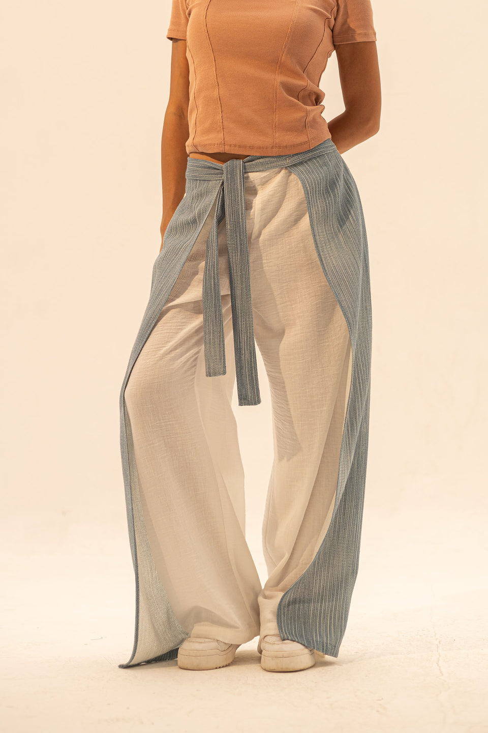 Blue Two Side Linen Pants
