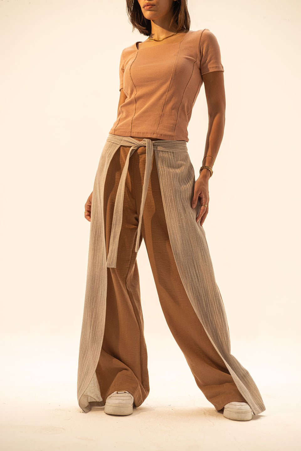 Brown Two Side Linen Pants